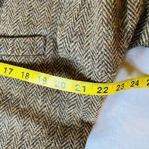 Harris Tweed Brookford Vintage Sport Coat Gray Herringbone Scottish Wool 44S USA - Picture 7 of 16